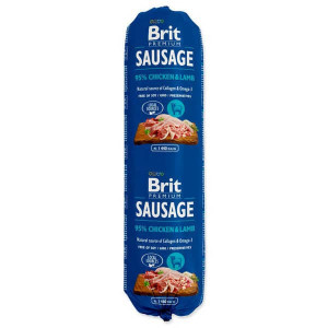 BRIT PREMIUM SAUSAGE CHICKEN LAMB konservi suņiem Vista, jērs 800g
